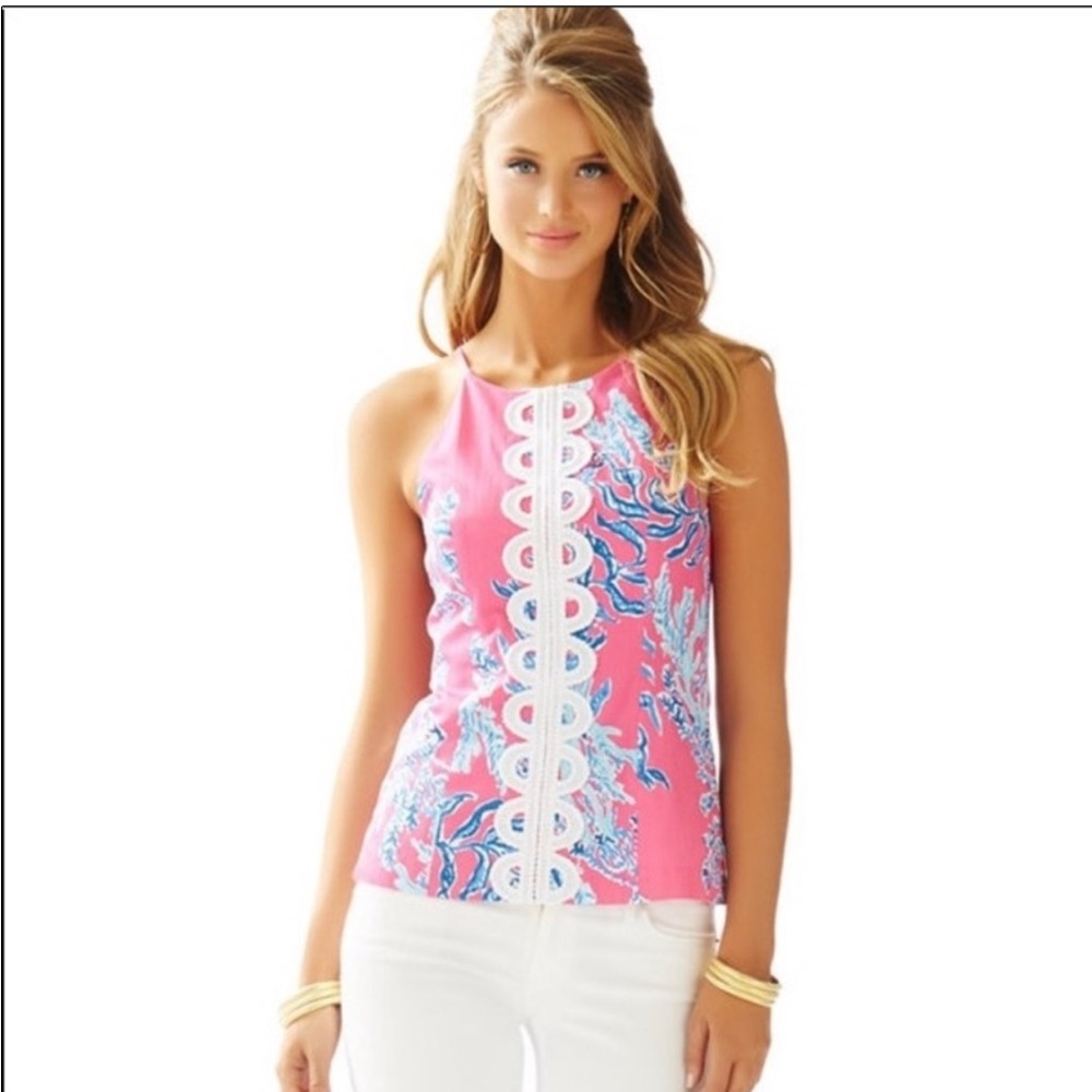 Lilly Pulitzer Capri Pink Samba Annabelle Top